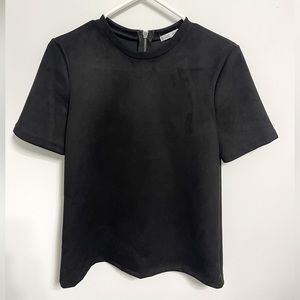 Zara suede zip back Black t-shirt - Size S